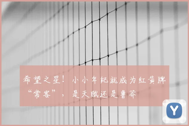 希望之星!小小年纪就成为红黄牌“常客”,是天赋还是鲁莽